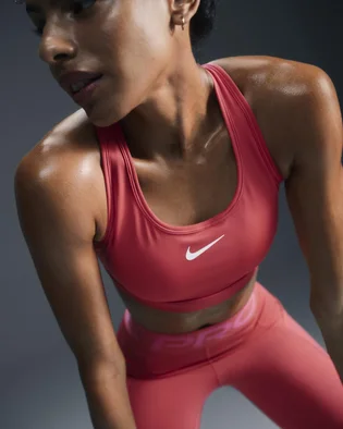Топ жіночий Nike Swoosh Medium Support Pink DX6821-629