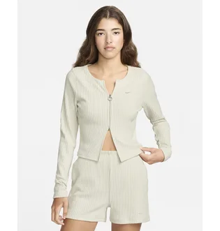 Кофта женская Nike Sportswear Chill Knit Slim Full-Zip Ribbed Cardigan Green FN3682-104