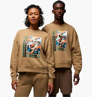 Свитшот унисекс Air Jordan Artist Series By Moss Brooklyn Fleece Crew Brown FD7860-258