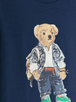 Футболка детская Ralph Lauren Kids Bear-Motif Cotton T-Shirt Blue 323853828018