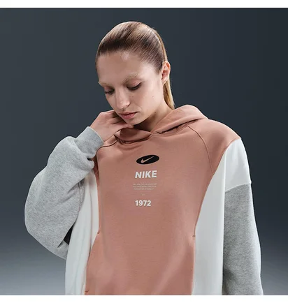 Худі жіноче Nike Nsw Phnx Flc Remix Peach/Multi IH8516-688
