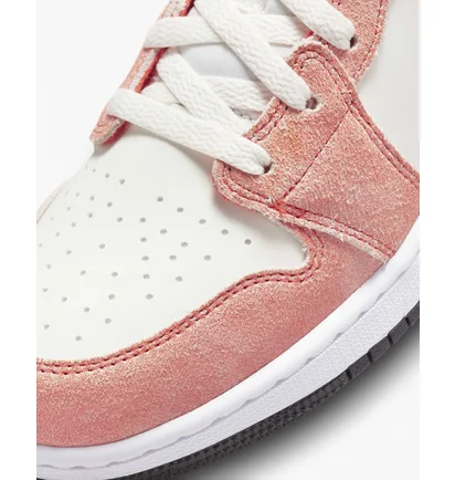 Кроссовки детские Air Jordan 1 Mid Orange Suede Peach/White DV1336-800