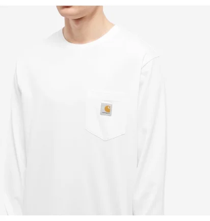 Лонгслив мужской Carhartt Long Sleeve Pocket Tee White I030437-02XX