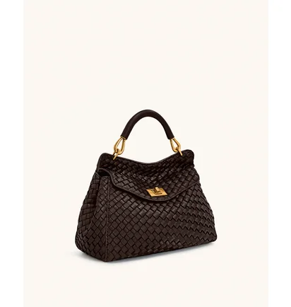 Сумка жіноча JW PEI Lucia Classic Top Handle Woven Bag Brown BB2025BG117724JWP