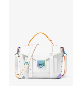 Сумка женская Michael Kors Manhattan Medium Contrast-Trim Leather Satchel White 35H1TNCS8L-OPTIC-WHITE-18789