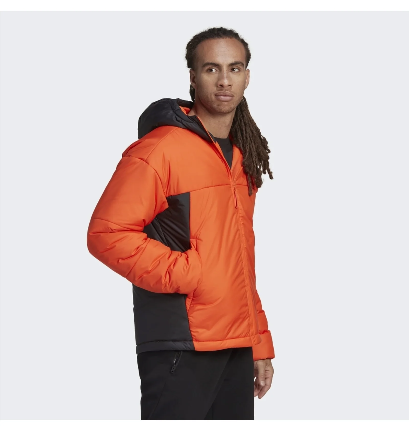 ᐉ Пуховик мужской Adidas Bsc 3-Stripes Puffy Hooded Jacket Orange