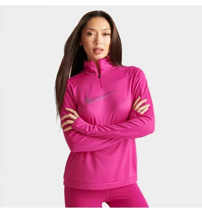 Кофта женская Nike Dri-Fit Swoosh Quarter-Zip Running Top Pink FB4687-615