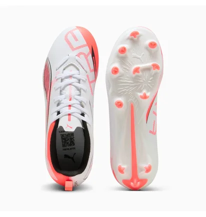 Бутсы детские Puma Ultra 5 Play Fg/Ag White/Red 108170-01