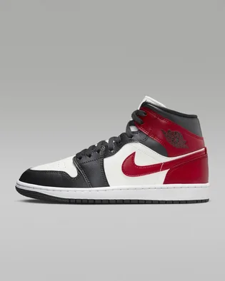 Кроссовки женские Air Jordan Air 1 Mid Black/Red BQ6472-160