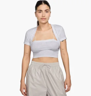 Футболка женская Nike Tight Cropped Mini-Rib 2-In-1 Grey HJ1299-051