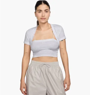Футболка жіноча Nike Tight Cropped Mini-Rib 2-In-1 Grey HJ1299-051