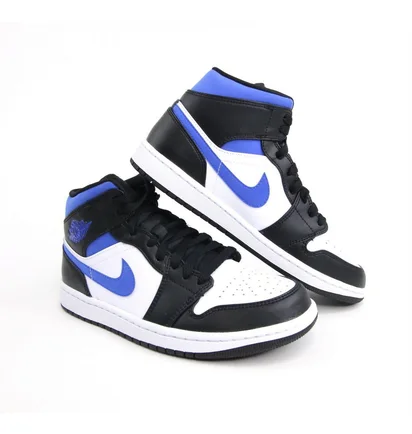 Кроссовки мужские Air Jordan 1 Mid White/Black 554724-140