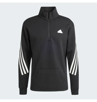 Кофта мужская Adidas Future Icons 3-Stripes Half-Zip Sweatshirt Black IN3314