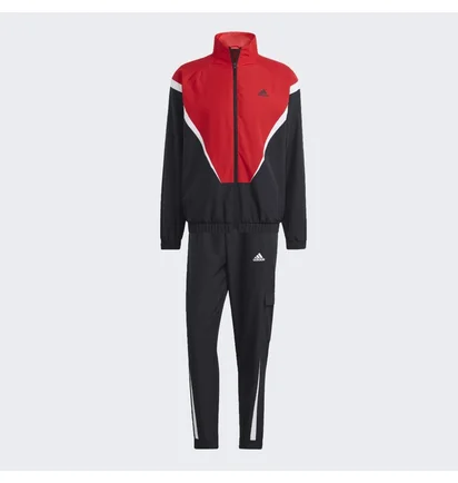 Спортивный костюм мужской Adidas Sportswear Woven Non-Hooded Track Suit Black/Red IJ6073