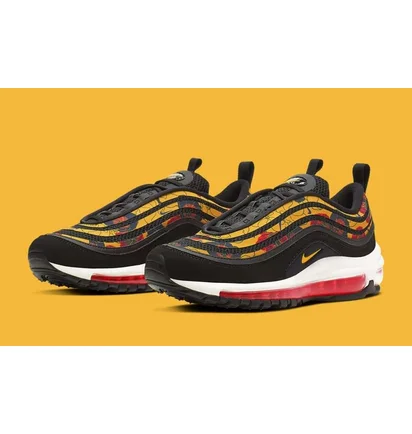 Кроссовки женские Nike Air Max 97 Se Floral Black/Yellow Bv0129-001