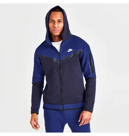 Толстовка чоловіча Nike Sportswear Tech Fleece Taped Full-Zip Hoodie Blue Dv0537-455