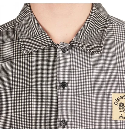 Сорочка унісекс Pleasures Chase Plaid Button Down Shirt Grey P22SP005-BLACK