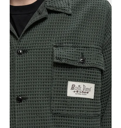 Сорочка чоловіча Brain Dead Waffle Black BDF24T220039979BR15
