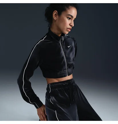 Кофта женская Nike Cllctn Velour Fz Black FZ3679-010
