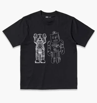 Футболка унисекс Uniqlo Kaws Warhol Black 341-476351
