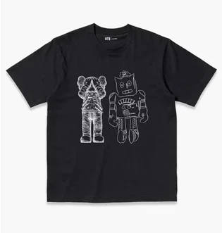 Футболка унисекс Uniqlo Kaws Warhol Black 341-476351