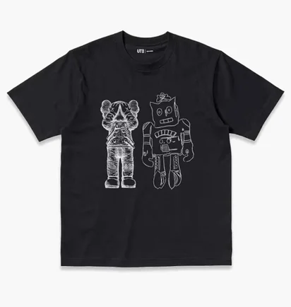 Футболка унисекс Uniqlo Kaws Warhol Black 341-476351