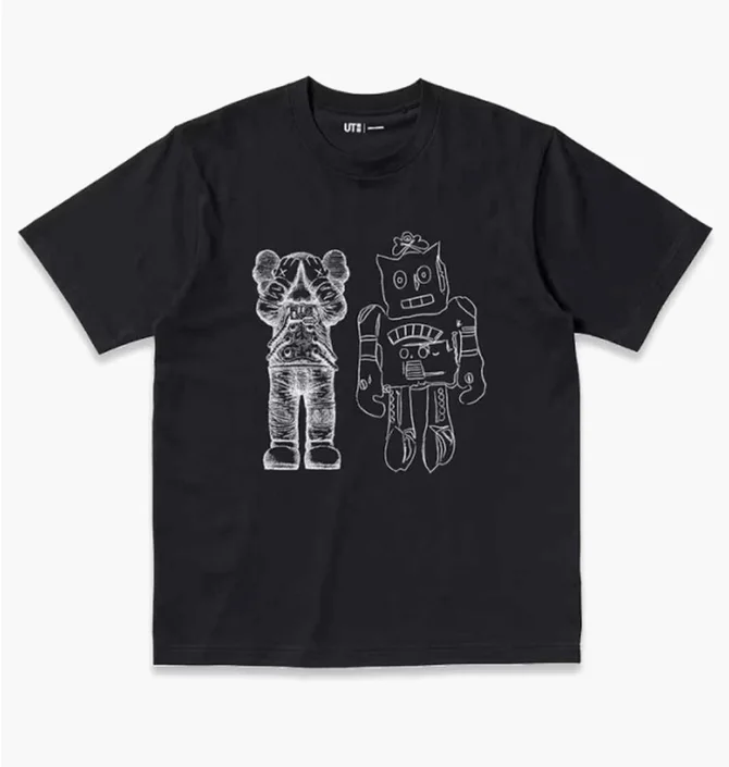 Футболка унисекс Uniqlo Kaws Warhol Black 341-476351