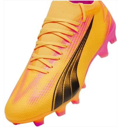 Бутсы унисекс Puma Ultra Match Fg/Ag Yellow/Pink 107754-03