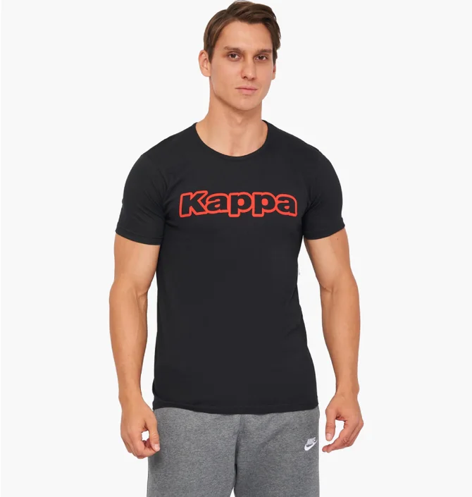 Футболка мужская Kappa Mezza Manica Girocollo Con Stampa Logo Pet Black K1335-NERO