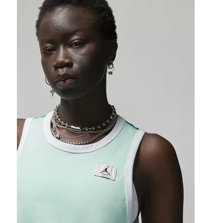 Майка женская Air Jordan Essentials Asymmetrical Jersey Tank Turquoise Do5035-379