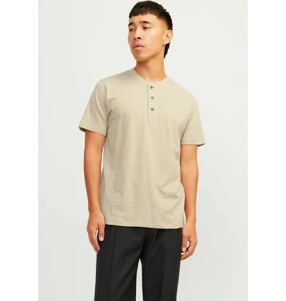 Футболка чоловіча Jack & Jones Jprblunixs Henley Ss Beige 12257965-SAND