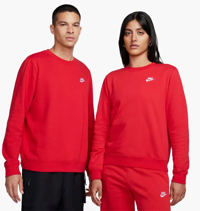 Свитшот женский Nike Sportswear Club Fleece Crewneck Sweatshirt Red DQ5473-657