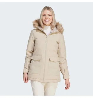Парка женская Adidas Hooded Fur Beige HZ5734