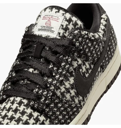 Кроссовки женские Nike Dunk Low Х Harris Tweed Black/White HQ5036-901