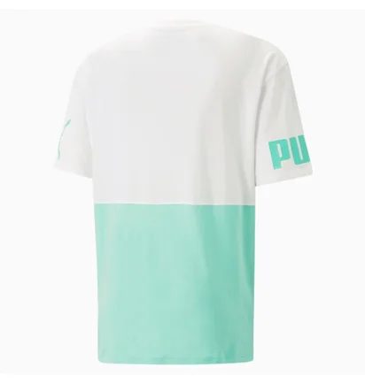 Футболка чоловіча Puma Power Colourblock White/Turquoise 673321-77