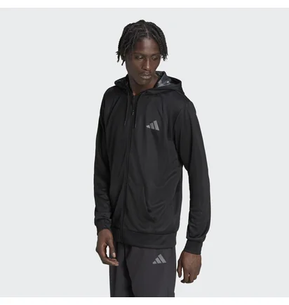 Кофта мужская Adidas Train Essentials Seasonal Training Full-Zip Jacket Black Ib8137