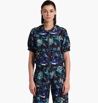 Олимпийка женская Arena Fun Planet S/S Hooded Jacket Blue 007536-550