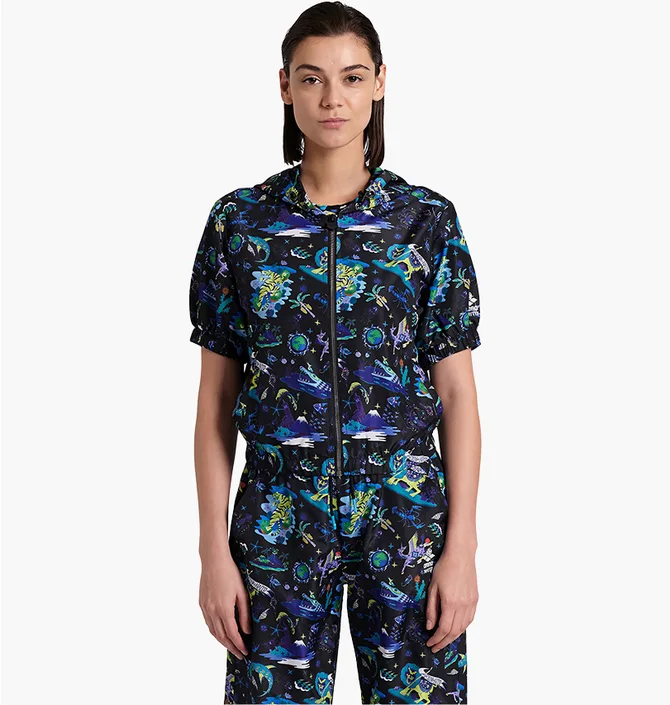 Олимпийка женская Arena Fun Planet S/S Hooded Jacket Blue 007536-550