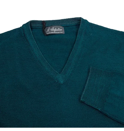 Свитшот унисекс AUSTRALIAN Sweater Merinos V Neck Turquoise LSUMA0009-320