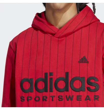 Худи мужское Adidas Pinstripe Fleece Hoodie Red Ia1809