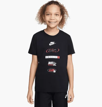 Футболка детская Nike Tee Logos Black HM5662-010