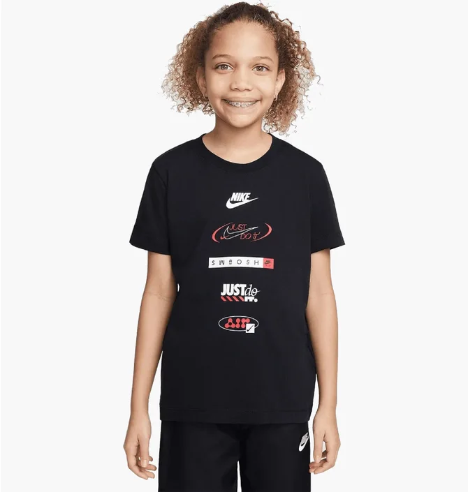 Футболка детская Nike Tee Logos Black HM5662-010