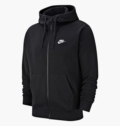 Мужская толстовка Nike M Nsw Club Hoodie Fz Ft Black BV2648-010