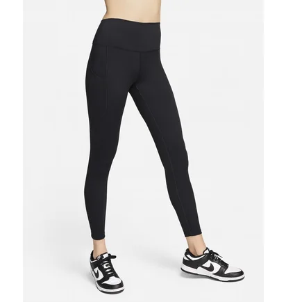 Леггинсы женские Nike One High-Waisted 7/8 Leggings With Pockets Black FN3241-010