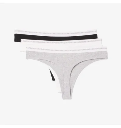 Трусики женские Lacoste Stretch Cotton String Briefs (3 шт) Multi 8F1341NUA