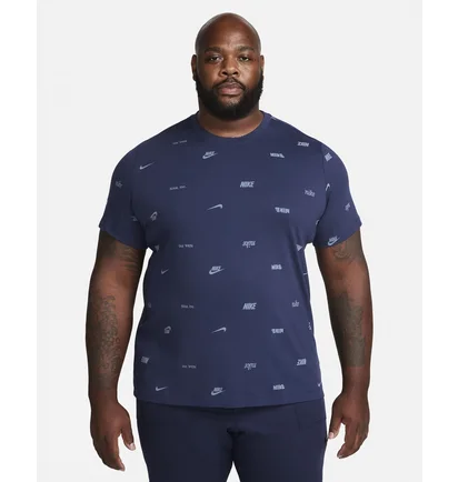 Футболка мужская Nike Club Allover Print T-Shirt Blue FD1279-410