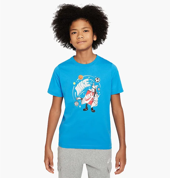Футболка детская Nike Shirt K Nsw Tee Boxy Light Blue FN9614-435