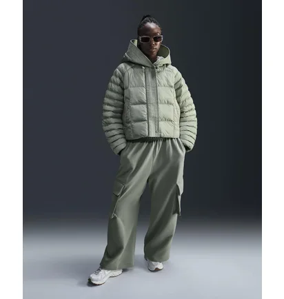Пуховик жіночий Nike Sportswear Swoosh Puffer Primaloft®Therma-Fit Oversized Hooded Jacket Green FB8729-370