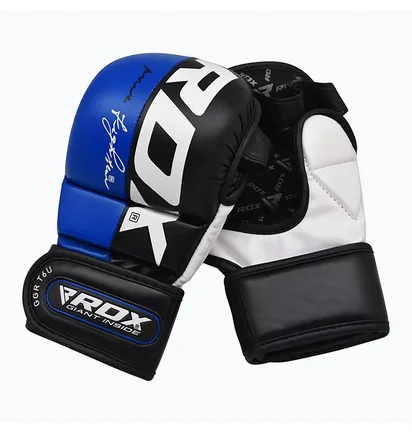Рукавиці унісекс RDX Grappling Gloves Rex T6 Plus Blue/Black GGR-T6U