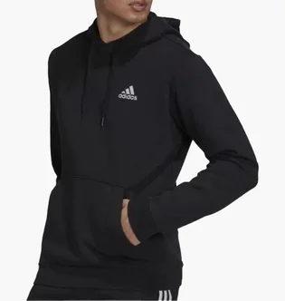 Худи мужское Adidas Essentials Fleece Hoodie Black / White Black GV5294
